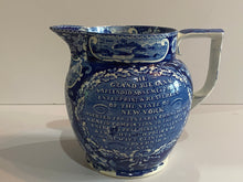 Load image into Gallery viewer, Historical Staffordshire Blue Erie Canal Inscription Pitcher
