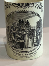 Load image into Gallery viewer, Staffordshire Creamware Liverpool Tankard Mug Gretna Green or the Red Hot Marriage
