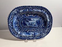 Load image into Gallery viewer, Staffordshire Blue Transfer Small Quadrupeds Platter Horses
