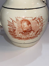 Load image into Gallery viewer, Staffordshire War Of 1812 Pitcher Commodore Perry Captain Pike 1815
