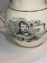 Load image into Gallery viewer, Staffordshire War of 1812 Pitcher Captain Hull and Major Genl Brown Ca. 1815
