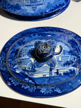 Load image into Gallery viewer, Historical Staffordshire Blue Soup Tureen Capital At Harrisburg Pa 1825
