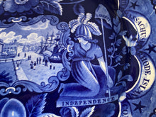 Load image into Gallery viewer, Historical Staffordshire Blue Large “States” Series Platter by Clews
