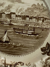 Load image into Gallery viewer, Historical Staffordshire Plate View of Pittsburgh Pennsylvania Brown Transfer
