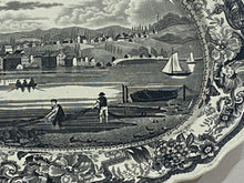 Load image into Gallery viewer, Historical Staffordshire Black Transfer Hudson, Hudson River New York Small Platter
