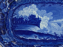 Load image into Gallery viewer, Historical Staffordshire Blue Platter Niagara From the America Side
