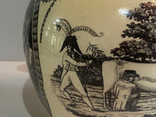 Load image into Gallery viewer, Staffordshire Creamware Liverpool Pitcher Thomas Jefferson and John Bull Cartoon with Columbia Washington Memorial
