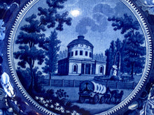 Load image into Gallery viewer, Historical Staffordshire Blue Water Works Philadelphia Plate Wagon
