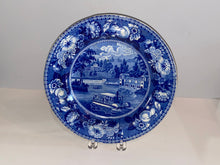 Load image into Gallery viewer, Historical Staffordshire Blue Plate Water Works Philadelphia with Sternwheeler
