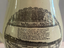 Load image into Gallery viewer, Staffordshire Creamware Liverpool Pitcher Boston Frigate Polychrome Ship Building Scene
