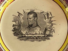 Load image into Gallery viewer, Historical Staffordshire Pink Luster War Of 1812 Plate With Pike Transfer 1815
