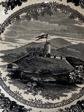 Load image into Gallery viewer, Historical Staffordshire Black Transfer Plate MR. Kjaers Residence &amp; Observatory Saint Thomas 1835
