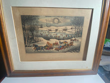 Load image into Gallery viewer, Original Currier &amp; Ives Type Print Moon Light Central Park Haskell Allen
