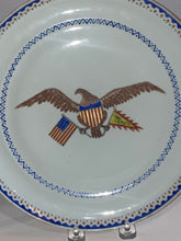 Load image into Gallery viewer, Antique Chinese Export Porcelain Plate Seal of United States with American Flag and China Flag
