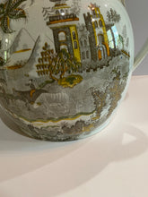 Load image into Gallery viewer, Staffordshire Pearlware Chinoiserie Pagoda Pattern Barge Pot Huge
