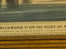 Load image into Gallery viewer, Original Currier and Ives print The Fall of Richmond Va. on the Night of April 2nd 1865
