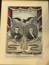 Load image into Gallery viewer, Original N. Currier Print Grand National Democratic Banner Polk and Dallas
