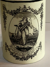 Load image into Gallery viewer, Staffordshire Creamware Liverpool Tankard Sailor Hope Transfer Ca. 1800
