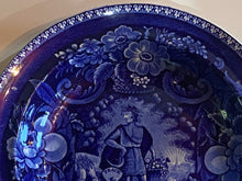 Load image into Gallery viewer, Historical Staffordshire Blue Soup Plate Peace and Plenty Pattern
