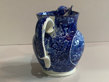 Load image into Gallery viewer, Historical Staffordshire Blue Pitcher Landing of Lafayette Pattern
