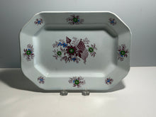 Load image into Gallery viewer, Staffordshire Mulberry Transfer Liberty Cap Patriotic Flag Small Platter 1840’s
