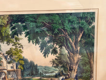 Load image into Gallery viewer, Original Currier &amp; Ives Print Summer In The Country Large Folio Horse Mansion
