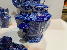 Load image into Gallery viewer, Historical Staffordshire Blue Tea Set with View of Quebec Canada Ca. 1825
