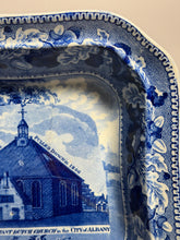 Load image into Gallery viewer, Historical Staffordshire Vegetable Dish Protestant Dutch Church City Of Albany
