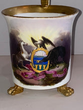 Load image into Gallery viewer, 19th Century Porcelain Mug Painted Arms of Pennsylvania Possibly Serves
