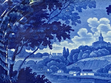 Load image into Gallery viewer, Historical Staffordshire Blue Platter Italian Scenery “Turin” Ca. 1825
