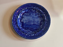 Load image into Gallery viewer, Historical Staffordshire Blue Macdonough’s Victory Plate 9 1/8” Ca. 1825
