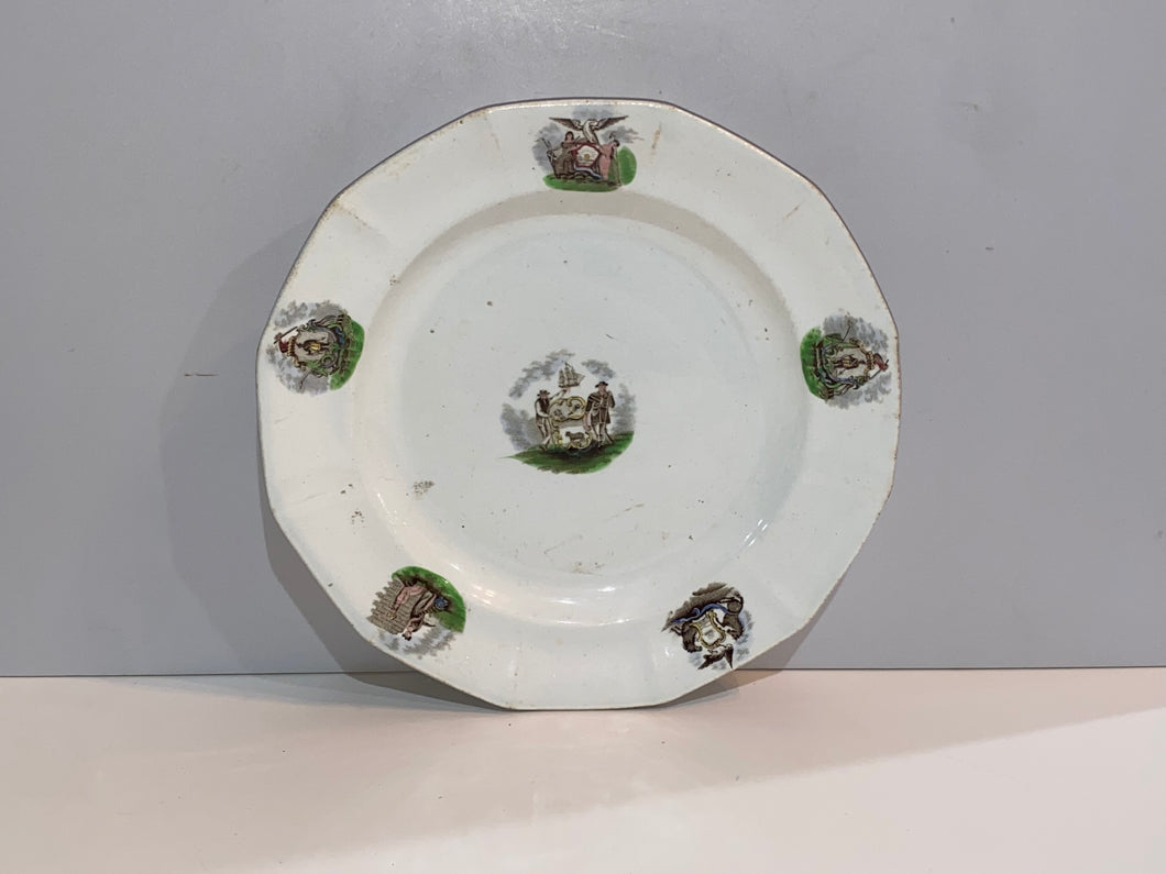 Historical Staffordshire Arms of States Mellor Venables Plate