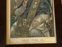 Load image into Gallery viewer, Currier &amp; Ives Pope Plus IX Lithograph Veneer Frame
