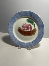 Load image into Gallery viewer, Staffordshire Spatterware Plate In The Schoolhouse Pattern Ca. 1830

