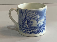 Load image into Gallery viewer, Staffordshire Pearlware Anti Slavery Childs Mug Earth Peace and Goodwill to All Men
