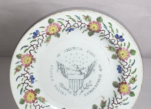 Load image into Gallery viewer, Historical Staffordshire Porcelain Plate United States Free Independent Eagle
