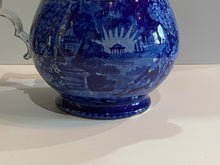 Load image into Gallery viewer, Historical Staffordshire Blue Lafayette At Franklins Tomb Pitcher
