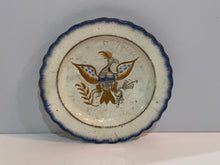 Load image into Gallery viewer, Staffordshire Pearlware Leeds Blue Edge Eagle And Shield Plate Ca. 1820
