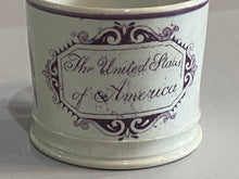 Load image into Gallery viewer, Staffordshire Pearlware Childs Mug The United States of America Eagles
