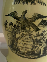 Load image into Gallery viewer, Staffordshire Creamware Liverpool Pitcher Peace Plenty and Independence
