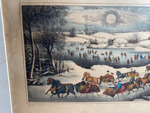 Load image into Gallery viewer, Original Currier &amp; Ives Type Print Moon Light Central Park Haskell Allen
