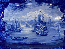 Load image into Gallery viewer, Historical Staffordshire Blue Large Vegetable Dish View of Dublin Scarce 1825
