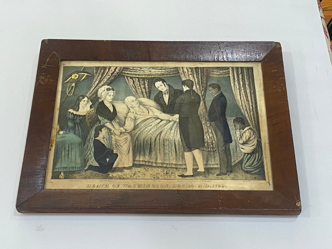 Original N. Currier & Ives Print Death Of Washington Dec. 14 A.D. 1799
