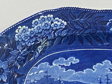 Load image into Gallery viewer, Historical Staffordshire Blue Landing of Lafayette Platter 15 1/4”
