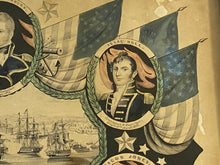 Load image into Gallery viewer, Original Navel Heros of the United States N. Currier &amp; Ives Battle of Lake Champlain
