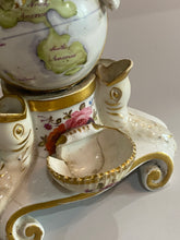 Load image into Gallery viewer, Staffordshire Porcelain Eagle and Globe Inkwell
