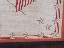 Load image into Gallery viewer, 1880’s  Benjamin Harrison Protection To Home Industries Handkerchief Flags Eagle
