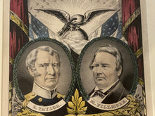 Load image into Gallery viewer, Original Currier and Ives Print Grand, National, Whig Banner Zachary Taylor Millard Fillmore
