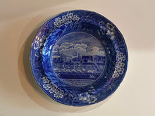 Load image into Gallery viewer, Historical Staffordshire Blue Soup Plate Landing Of Lafayette

