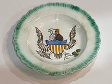 Load image into Gallery viewer, Staffordshire Pearlware Green Edge Leeds Eagle and Shield Cup Plate
